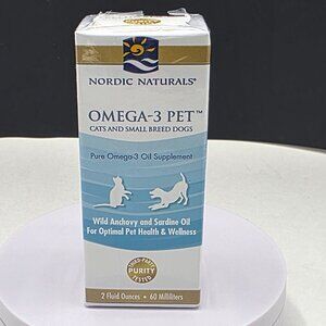 Nordic Naturals Omega-3 Pet Fish Oil 2oz Cat Dog 02/26 Wild Anchovy Sardine oil
